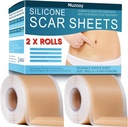 Siliconen Scar Sheets (2 Rolls), Medical Grade Siliconen Scar Tape, Scar Removal Strips voor Acne, Brand littekens C-sectie & Keloid Chirurgie Scars Sheets behandeling Sheets - 8 maand levering