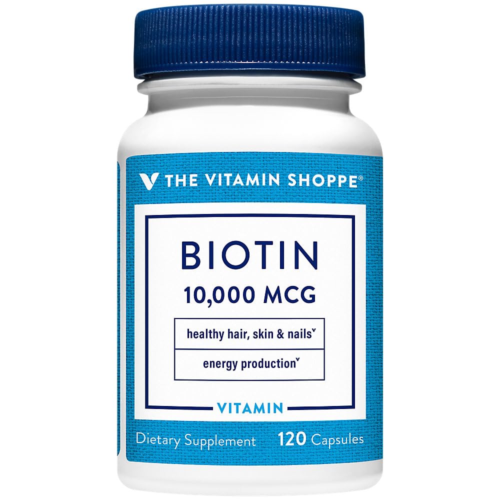 De vitamine Shoppe Biotin 1000MCG, Nutriënt Metabolisme Ondersteuning voor gezond levendig haar, gezonde huid en sterke nagels, energieproductie (120 capsules)