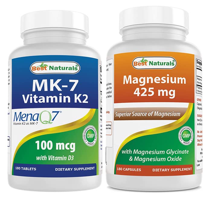 Best Naturals Vitamine K2 (MK7) met D3 & Magnesium Glycinate 425 mg