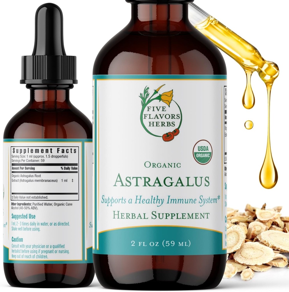 Astragalus Tinctuur - Immuunsysteem Ondersteuning, Ademhalingsondersteuning, Digestieve Systeem Ondersteuning, Maca, Herbal Supplement - 2 Fl Oz