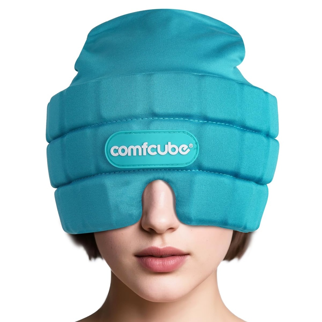 Migraine & Hoofdpijn Relief Ice Cap, 2 uur lang langdurige koude therapie Draagbare & wasbare vorm passend Ice Hat voor Sinus & Stress Relief, Puffy Eyes, Ernstige Migraines, Chemo