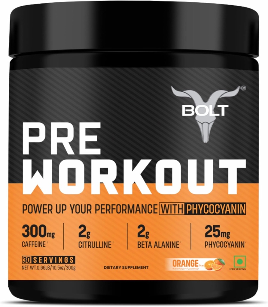 Bolt Pre Workout Supplement met Cafeïne, Citrulline Malate, B-Alanine, Taurine 