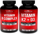 Divine Bounty Super B Complex Vitaminen & Vitamine K2 met D3 bundel