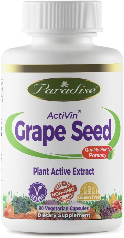 Paradise Kruiden Vegetarische Capsules, Activavin Grape Seed met Amla, 90 Tellen