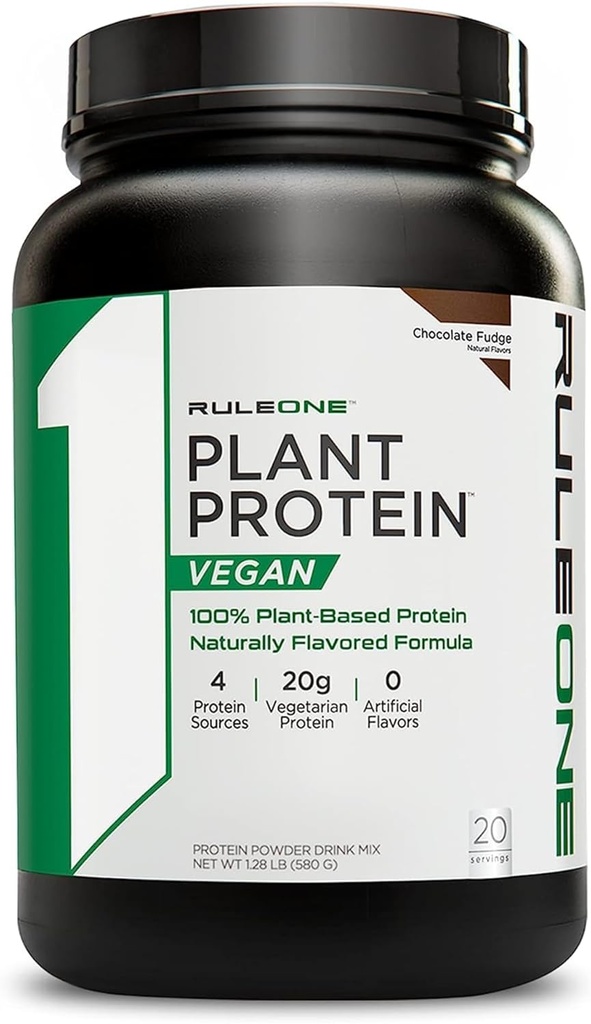 Artikel 1 R1 Plant Proteïne, Chocolate Fudge - 1,28 lbs Poeder - 20g Vegan Proteïne + Natuurlijk voorkomende aminozuren - 20 porties