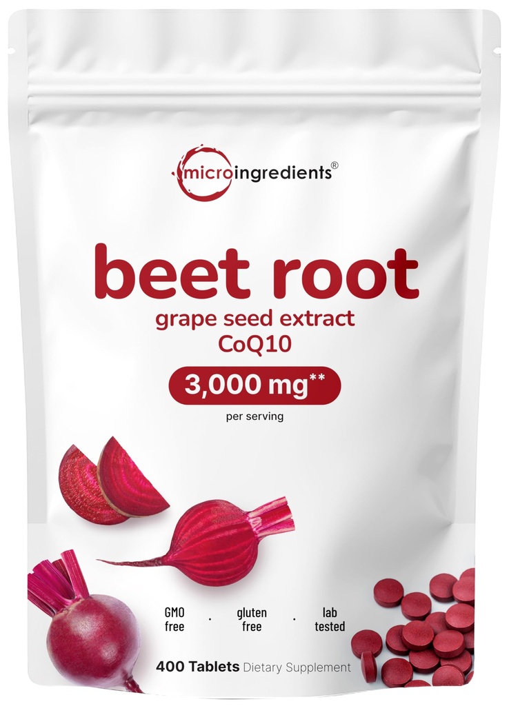Beetwortelwortel 3.000mg met druivenzaadextract & CoQ10, 400 tabletten 