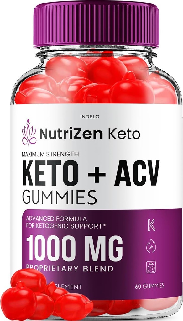 NutriZen Keto ACV Gummies - Geavanceerde Formule Nutri Zen Keto Plus ACV Gummies Apple Cider Vinegar Keto Nutrizen ACV Gummies Dieetsupplement Beoordelingen Mannen Vrouwen (60 Gummies)