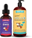 WONDER PAWS Premium DMG Liquid Plus Omega Max Fish Oil - voor honden Immune Support, huid, allergieën, gezamenlijke zorg en algehele gezondheid DMG 4 Ounces - Omega Max 16 Ounces