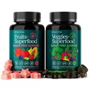 Everyday Debloat & Detox Sugar-Free Fruits and Veggies Gummies - Energy Support met Superfood Fruit en Plantaardige Supplement (120 Kauwen) Wreed-vrij, Veganistisch, Glutenvrij, Fruit en Plantaardige Vitamine