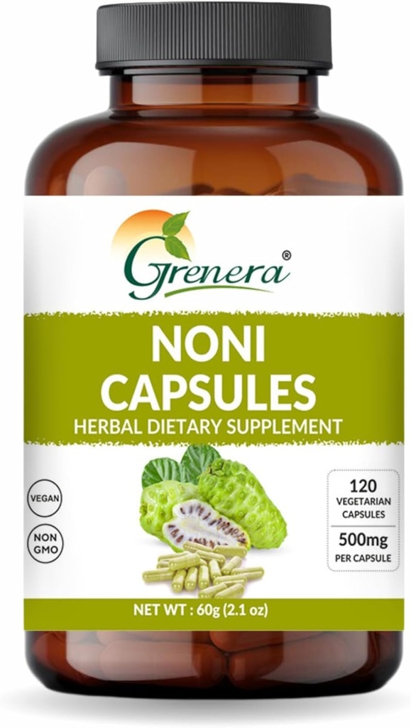 Grenera Noni Fruit Capsules 120 Tellen Niet-GMO, Glutenvrij 