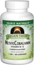 Bron Naturals Vegan Methyl Cobalamine, Vitamine B-12 Cherry Flavored Dieetsupplement, 1 Mg - 60 Lozen