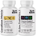 Jeugd- en tonic-Oregano en caprylzuur Gut Health Supplement met Probiotica en Kruiden voor Gut Flora Balance, Digestieve en Intestinale Gezondheid en Immuun Ondersteuning 90 Capsules