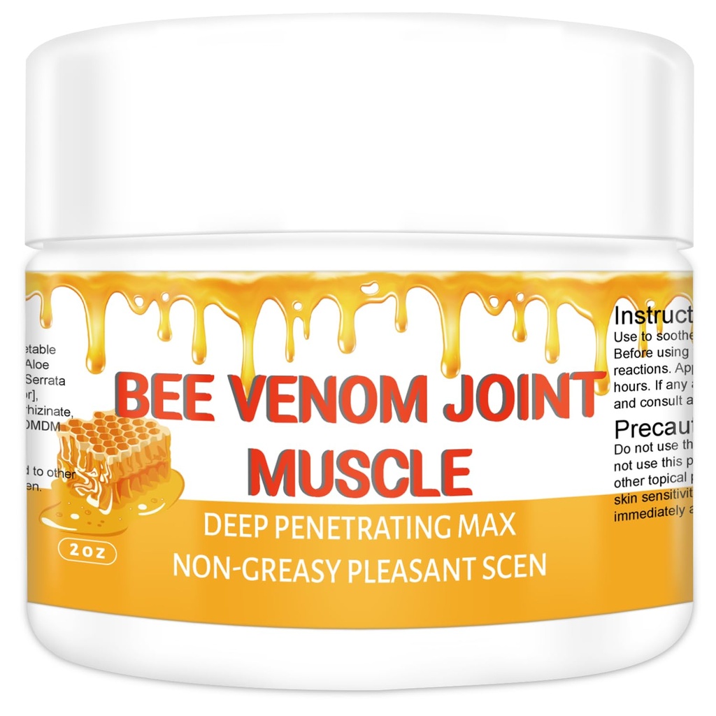 Biologische Bijen Venom Therapie Serum, Professional Joint & Muscle & Bone Release Cream - 24 uur kalmerende effectieve release voor rug, nek, hand, voet, knie, spier, schouder, heup, nerve