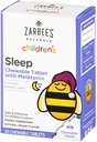 Zarbee's Kids 1mg Melatonine Kauwtablet, Drugvrije & effectieve slaapsupplement, Makkelijk te nemen natuurlijke druivensmaak tabletten voor kinderen leeftijden 3 en ouder, 30 Tellen