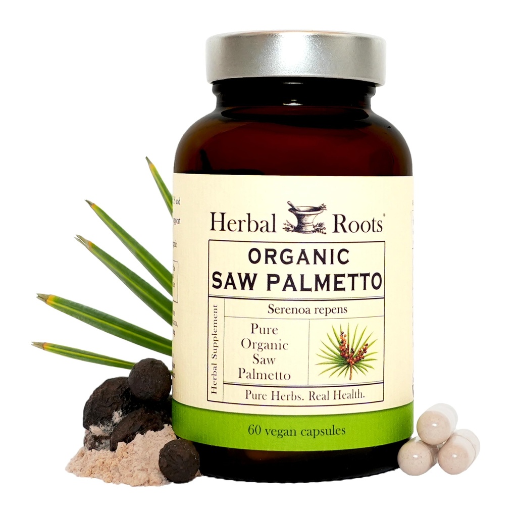 Kruidenwortels Biologische Zag Palmetto Capsules 1000 mg per portie 60 Biologische Vegan Capsules