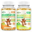 Magnesium Gummies for Kids - Magnesium Glycinate Supplement met L-Theanine, Vitamine B6, D3 voor volwassenen en kinderen, Kalm Magnesium voor slaap, ontspannen, hersenen, botten, oranje en ananas