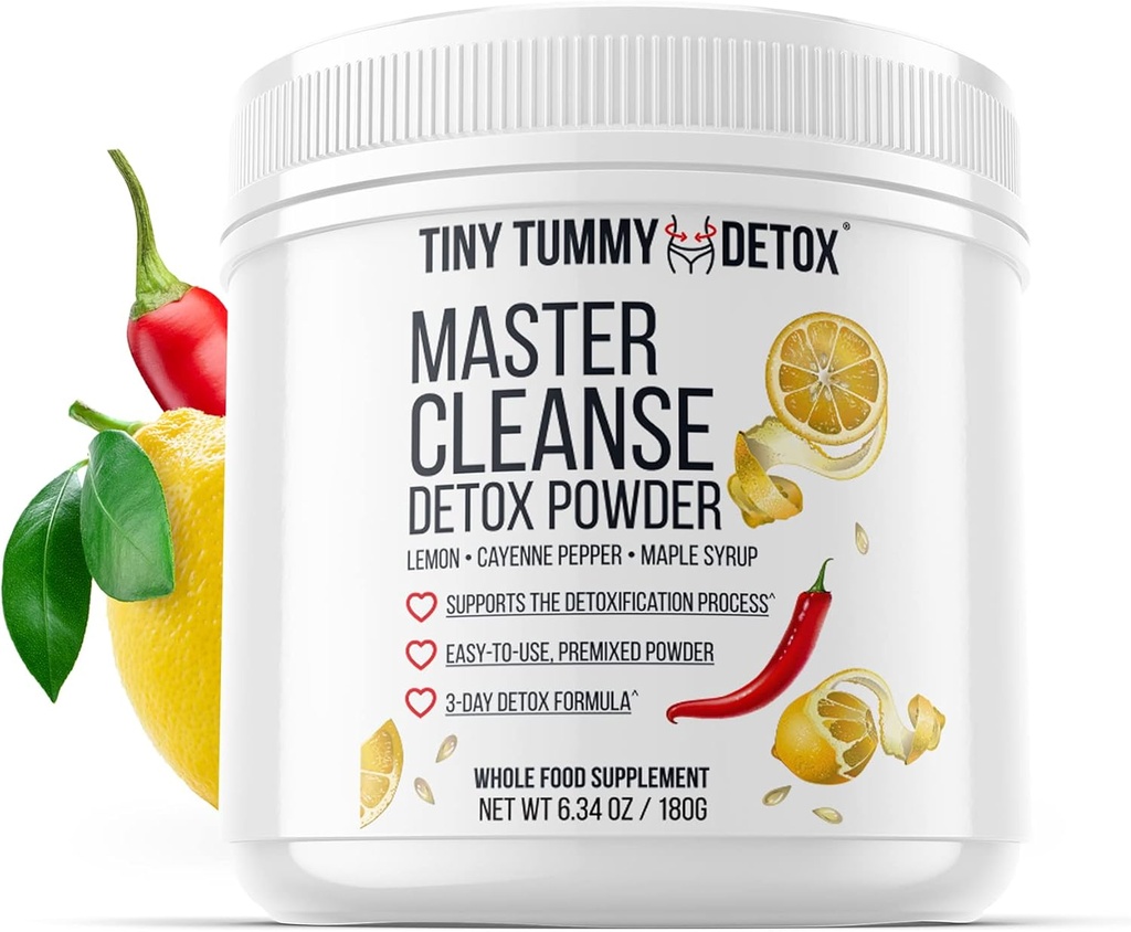 Kleine Tummy Master Cleanse Lemonade Diet - 3 Dag Juice Cleanse Plant-Based Detox Poeder Supplement met citroen, esdoorn siroop, en Cayenne Diet, 6,34oz Container