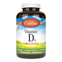 Carlson - Vitamine D3, 1000 IE (25 mcg), Bone Health, Muscle Health, Cholecalciferol, Vitamine D Supplementen, Vitamine D3 Zachte Gels, 360 Softgels