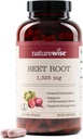 NatureWise Beet Root Capsules 1325mg with Organic Beetroot - Nitric Oxide Booster for Circulation and Heart Health Support - Vegan, Gluten-Free, Non-GMO - 240 Capsules[120 Day Supply]