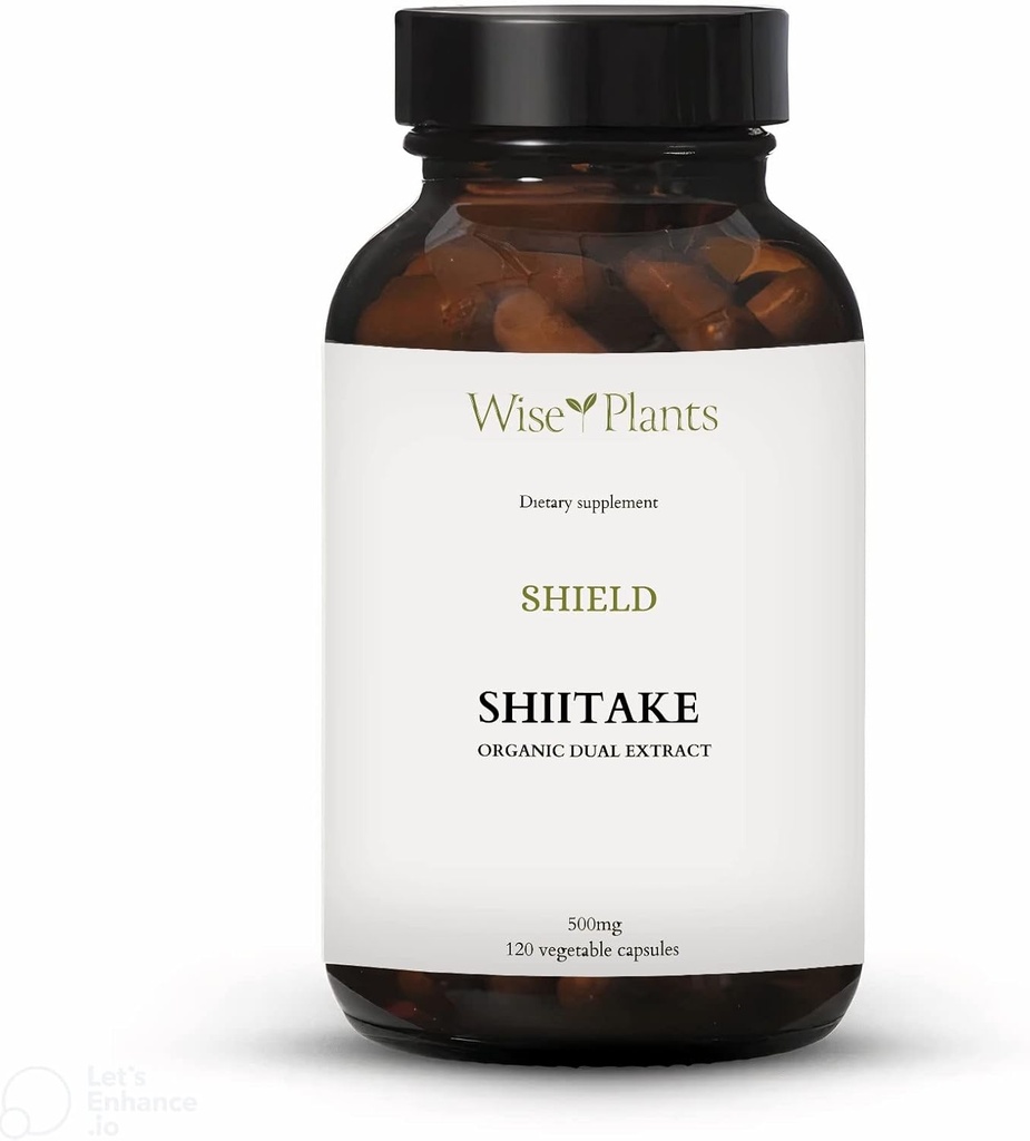 Shiitake Mushroom Supplement. Dual Extract, Pure Fruiting Body, 30% Polysacchariden, 500 mg, 60-Day Supply. Kan Gezonde Immuunfunctie ondersteunen en Hartgezondheid bevorderen.