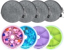 Pillen Organizer Travel Pill Case voor Purse Portable Pill Box Ronde Weekiy pil Container voor vitamine visolie pillen Supplementen (4PCS + Bag 4PCS)