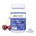 EZ Melts Oplosbare Multivitamine met Ijzer voor Vrouwen en Mannen, Suikervrije, 1-maand levering - 1 Pack