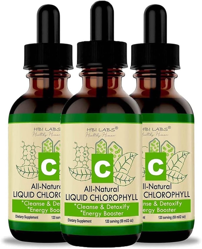 Chlorofyl vloeibare druppels voor water Natural Chlorofyl Concentraat (3 Pack)