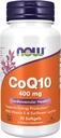 NOW Foods Supplements, CoQ10 400 mg, Pharmaceutical Grade, All-Trans Form geproduceerd door Fermentation, 30 Softgels
