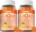 2 Packs 500MG CoQ10 Supplement Gummies, Omega-3, Magnesium, Vitamine B3, Zink, Ultra High Absorptie Biedt gezonde ondersteuning voor hart, celenergie en antioxidanten, 120Ct.