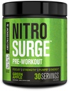 Gejackte fabriek NITROSURGE pre-workout supplement - eindeloze energie, instant kracht winsten, duidelijke focus, intense pompen - NO Booster en krachtige preworkout energiepoeder - 30 porties, groene appel
