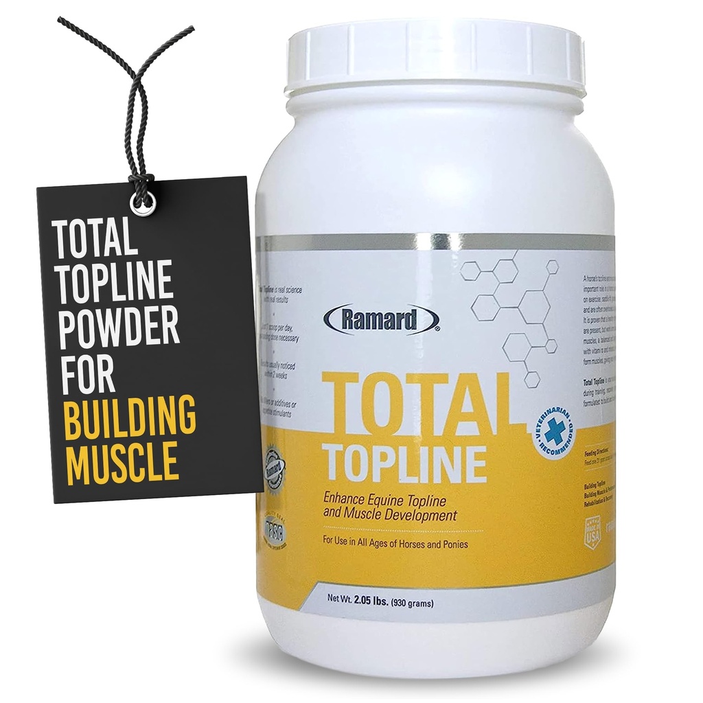 Ramard Total Topline Powder Horse Supplements - Build and Maintain Muscle Tijdens het herstel voor veulens en paarden - Proteïne & Amino Energy Horse Supplement - 2lb Tub