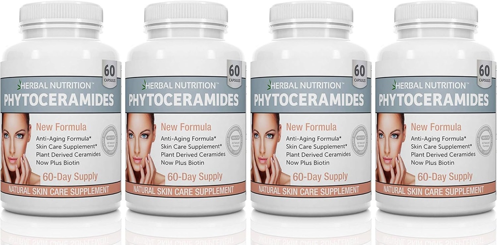 Kruidenvoeding Fytoceramiden Rijst op basis van Biotin Vitamine A C D en E, 4 Flesverpakking 40mg