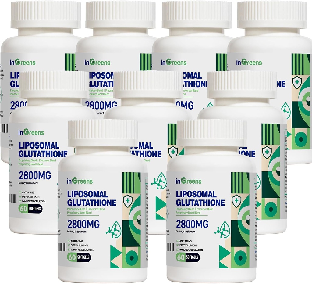 2800 MG Liposomale Glutathion Softgels, Max Absorptie, Actieve Vorm L Glutathionreductase, Krachtige Antioxidant, Gezondheid Veroudering, 60 Softgels