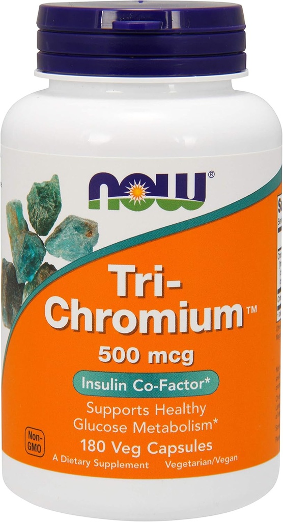 NOW Foods - Tri-Chromium 500 mcg. - 180 Vegetarische Capsules