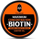 Baardbalsem, 2X Concentratie Biotine, met Castor Oil en Argan & Jojoba Oils, bevordert baardgroei, stijlen, versterkt & Softens Beards & Mustaches, 2 Ounce