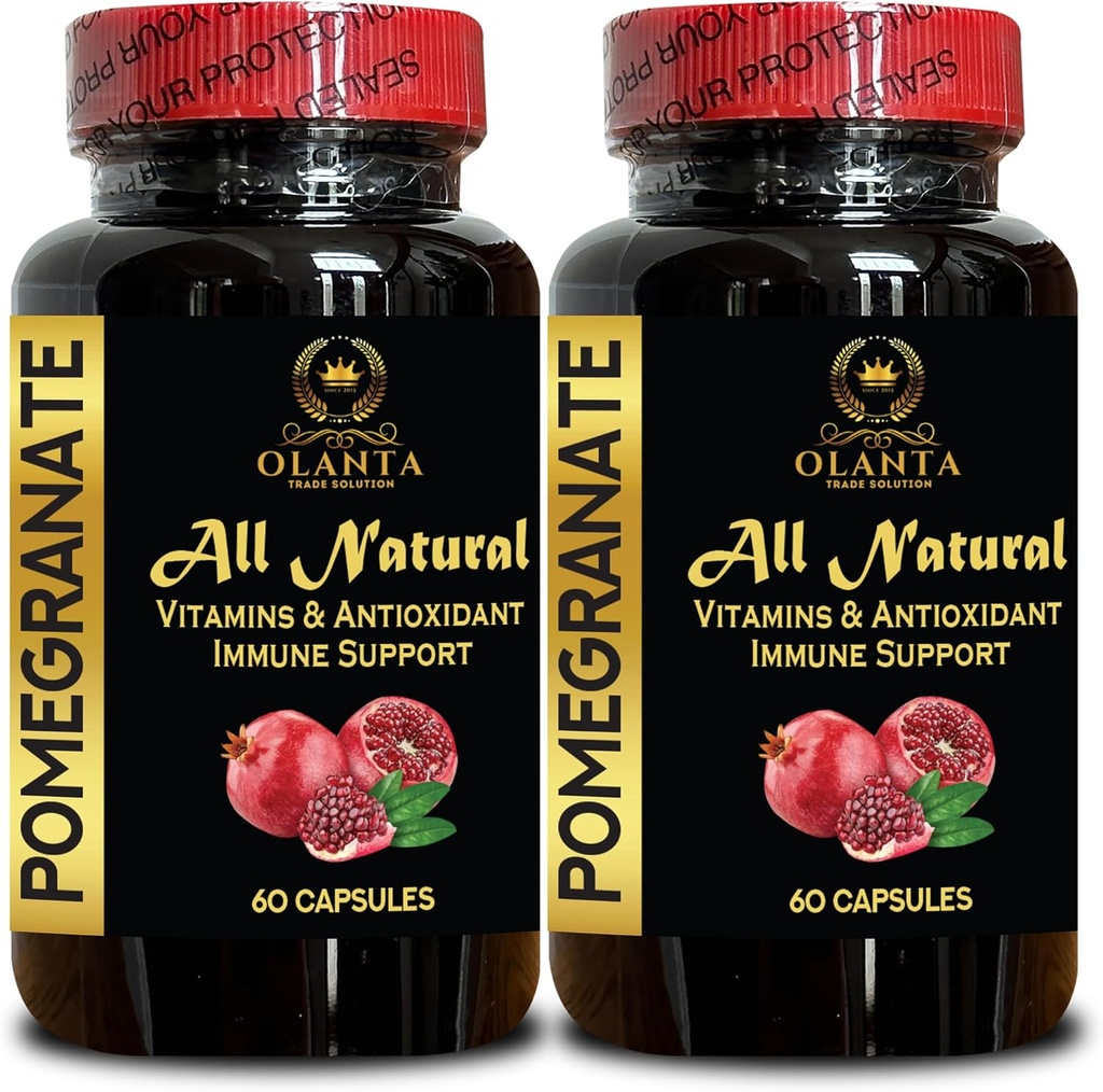 Granaatappel Extract - Granaatappel Extract Polyfenolen Supplement, Antioxidant Ondersteuning, Natuurlijke Granaatappel Pillen, Granaatappel Polyfenolen, Ultra hoge Absorptie - 2 Flessen 120 Capsules