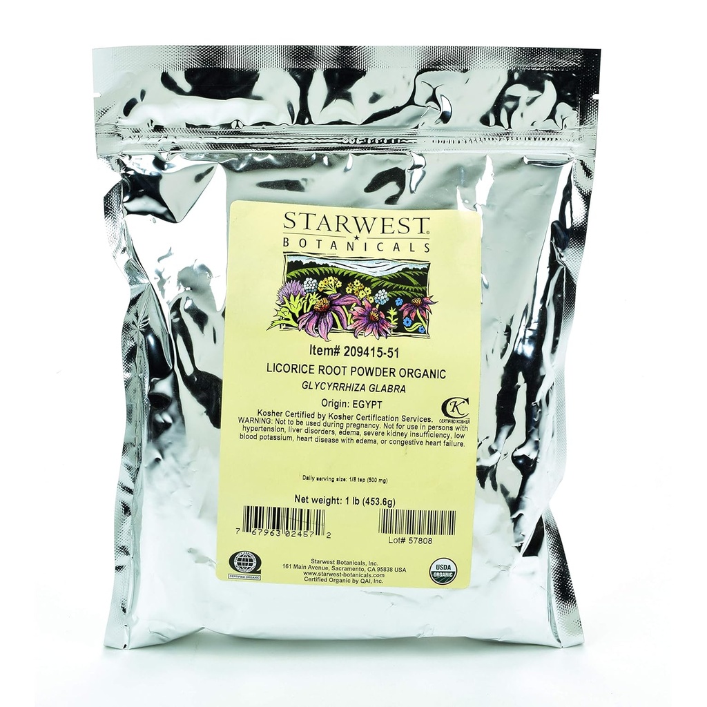 Starwest Botanicals Biologische Licorice Root Powder, 1 Pond