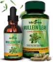 KIKI Green Mullein Capsules & Liquid Drops Bundle - Mullein Leaf Extract Supplementen, 90 Capsules + 2 floz - voor ademhalings- en immuniteitssteun, betere longfunctie, Longreiniging en verlichting