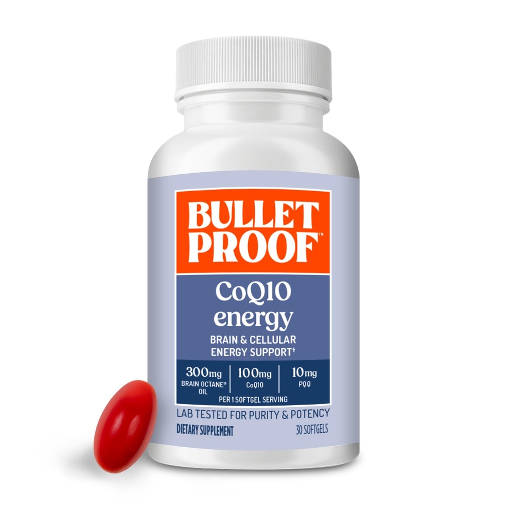 Kogelvrij CoQ10 Energy Softgel, 30 Telling, Supplement op uw hersenen en lichaam Power