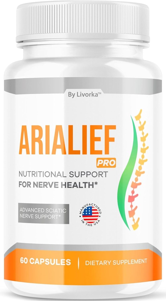 LIVORKA Arialief Pro Capsules for Sciatica, Arialeaf Nutritional Support for Nerve Health, Arialeaf Prime Palm Sciatica, Aria Leaf Priempalm Aria LIEF Vitamine, 1 maand