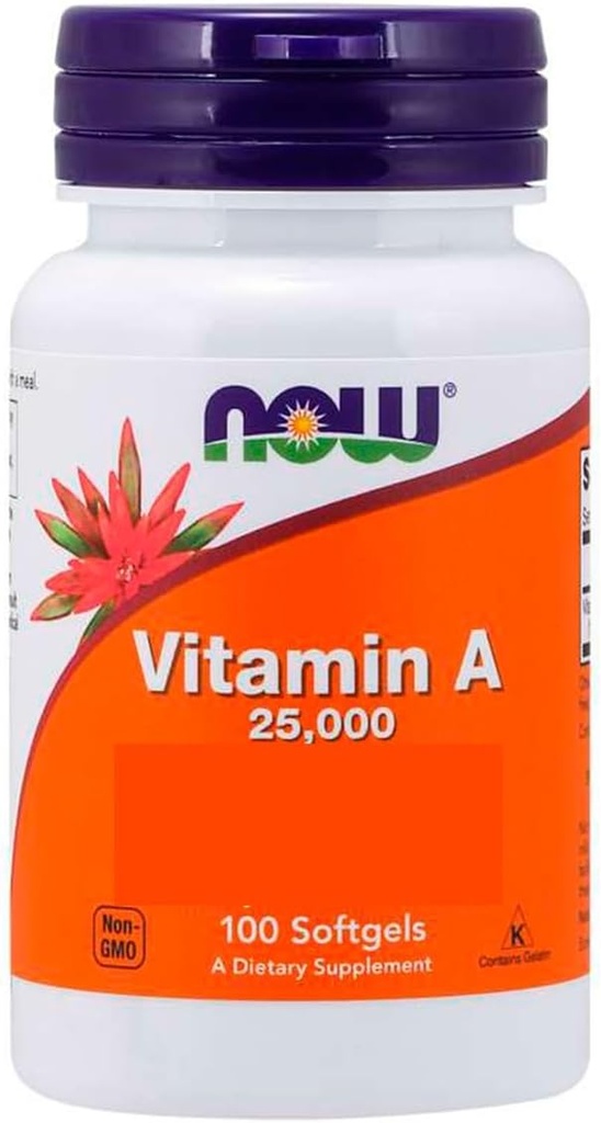 Vitamin A from Fish Liver Oil, 25000IU, 250 Sgels by Now Foods (Pack of 4)