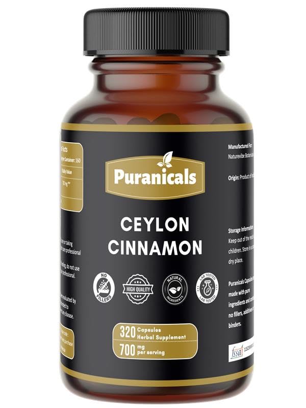 Ceylon Cinnamon Premium 320 Capsules Non GMO en Glutenvrij 