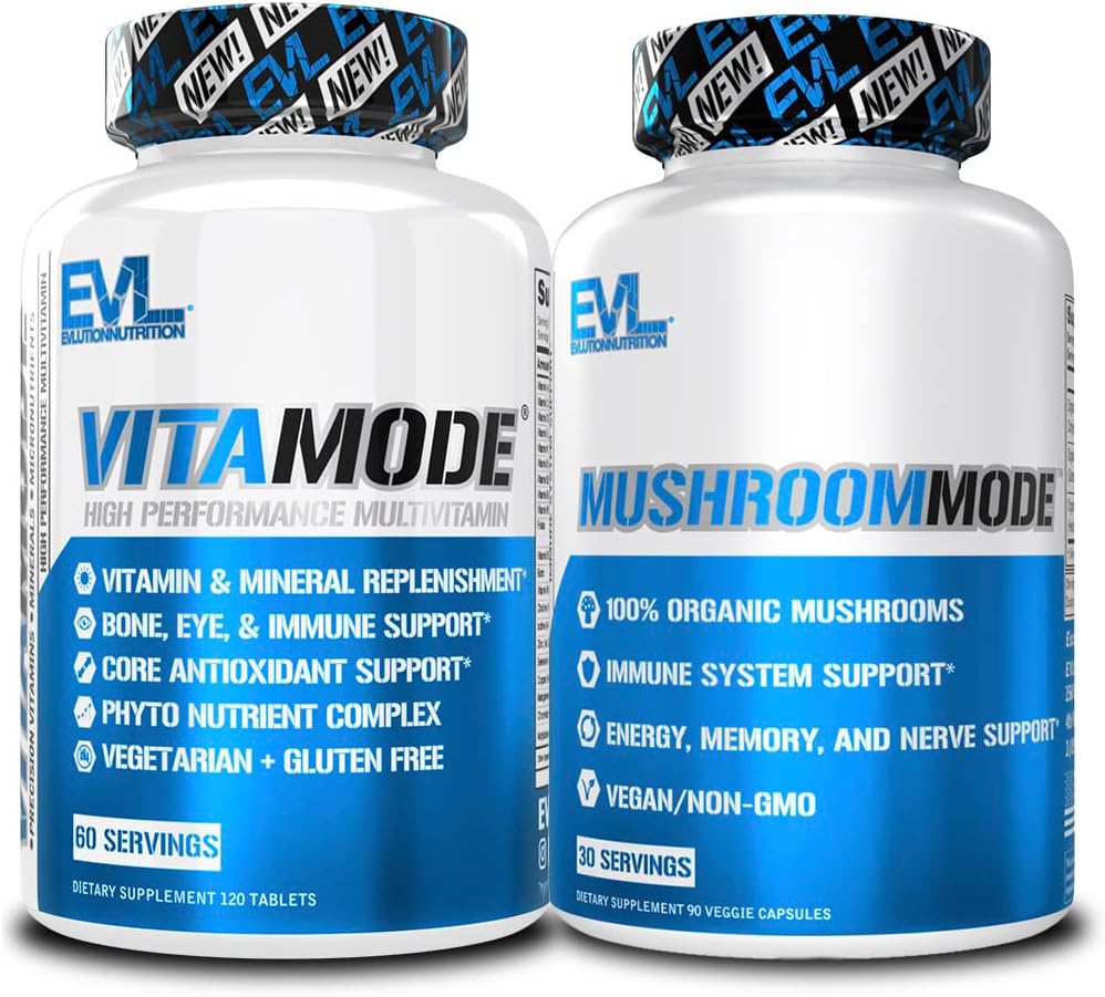 Evlutie Mannen Multivitamine en Mushroom Complex Supplementen Voeding Dagelijks Multivitamine met essentiële mineralen en Phytonutrient Complex Plus Nootrope Lions Mane Mushroom Supplement Capsules