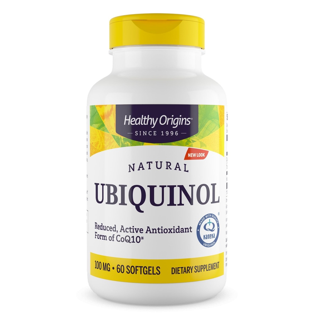 Gezonde oorsprongen Ubichinol 100 mg (Kaneka QH, Non-GMO, Glutenvrij, Hartondersteuning, Energie Ondersteuning), 60 Softgels