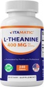 Vitamatic L-Theanine Supplement 400 mg per portie - 240 tabletten - Non-GMO, Glutenvrij