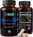 ELEAN Immuno PWR- verrijkt met Zink, Selenium, Amino Acid Lysine en Astragalus Root Extract voor Collageen Synthesis, Thyroid Health, Mineral Support, Energy and Immune Health 90 Veg Capsules.