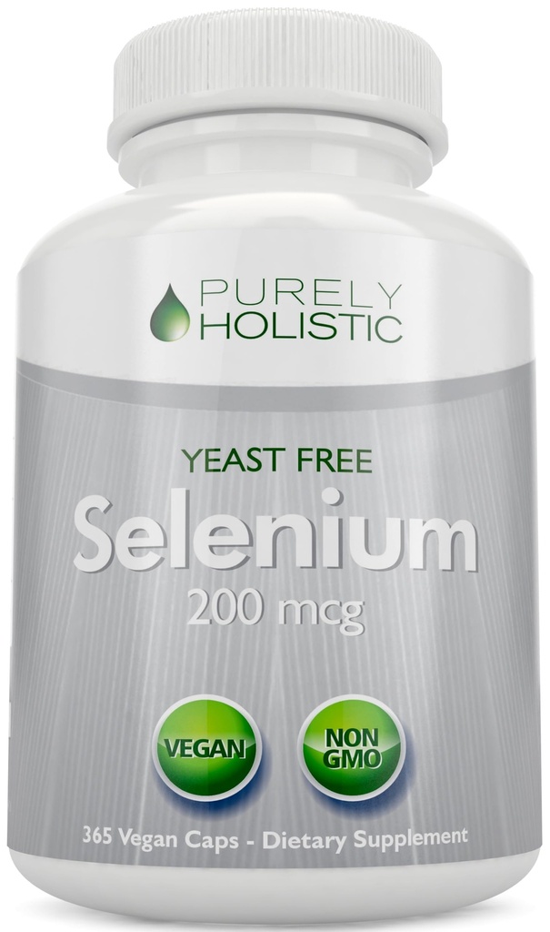 Selenium 200mcg - 365 Vegan Capsules not Tablets - Pure & Yeast Free L-Selenomethionine for Improved Absorption - Thyroid, Heart, and Immune System Support - Antioxidant Trace Mineral - Made in USA
