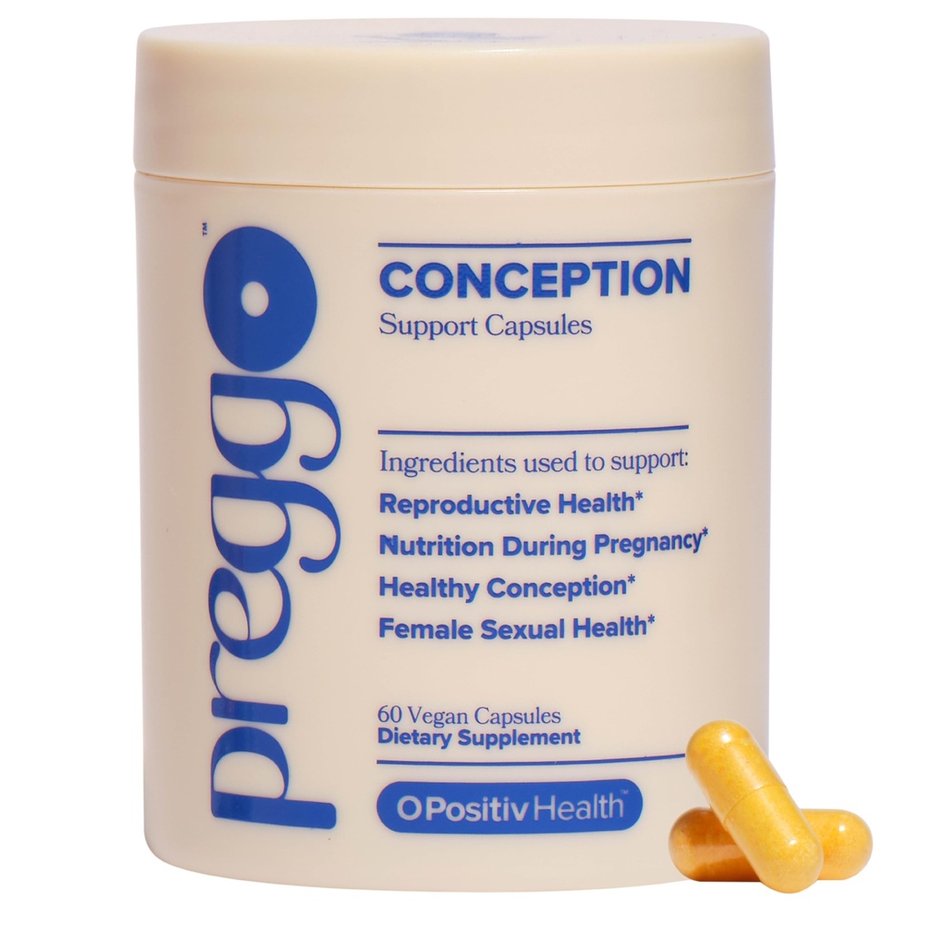 O Positiv Preggo Conception Support Capsules for Women - OBGYN-geformuleerde prenatale vitamines met klinisch-gestuded ingrediënten - CoQ10, N-Acetyl Cystein - vrouwelijke seksuele gezondheid, 60 Ct (pakket van 1)