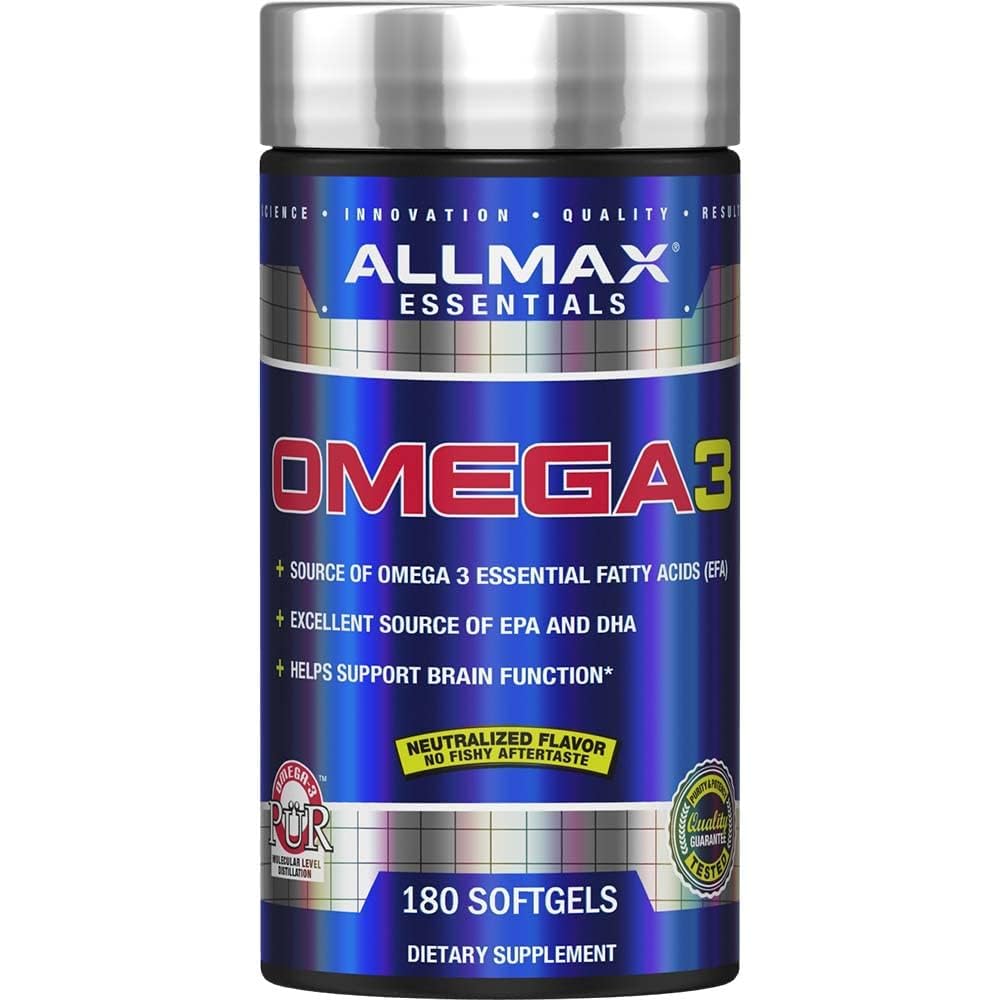 ALLMAX Nutrition Omega 3 Ultra-pure koud-water visolie concentraat, 180 Tel.