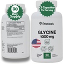 Oude label Glycine 1000MG Aminozuur supplement Slaapondersteuning Capsules - 30 dagen levering - spierherstel, niergezondheid & collageen vorming productie ondersteuning